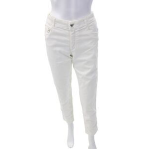 Blue Les Copains Womens Cotton Slip-On Zipped Buttoned Jeans White Size 44